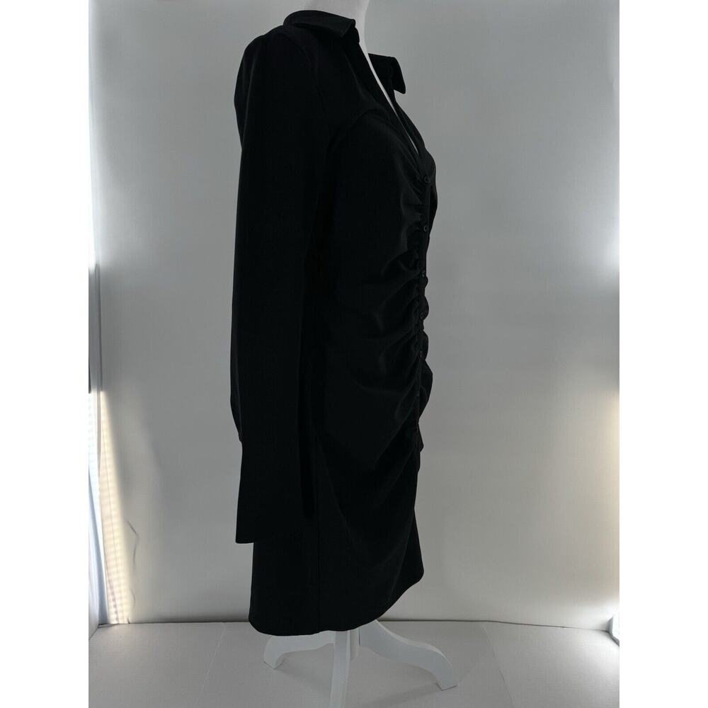 H&M Draped Dress Size M Shirt Button Down Rouched Gathered Dark Academia - Picture 4 of 16